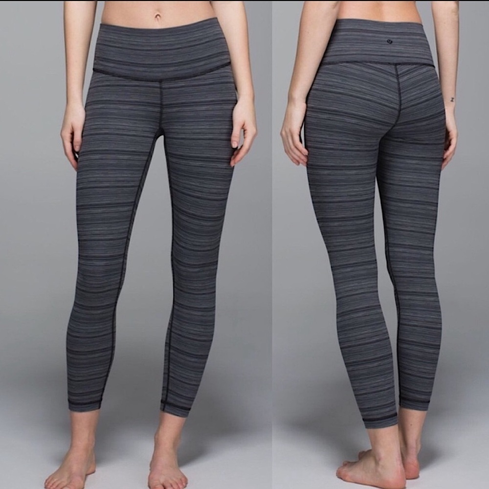 Lululemon High Times Pant Luxtreme Cyber Stripe Deep Coal Black 2